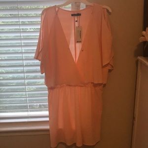 Pink open sleeve dress